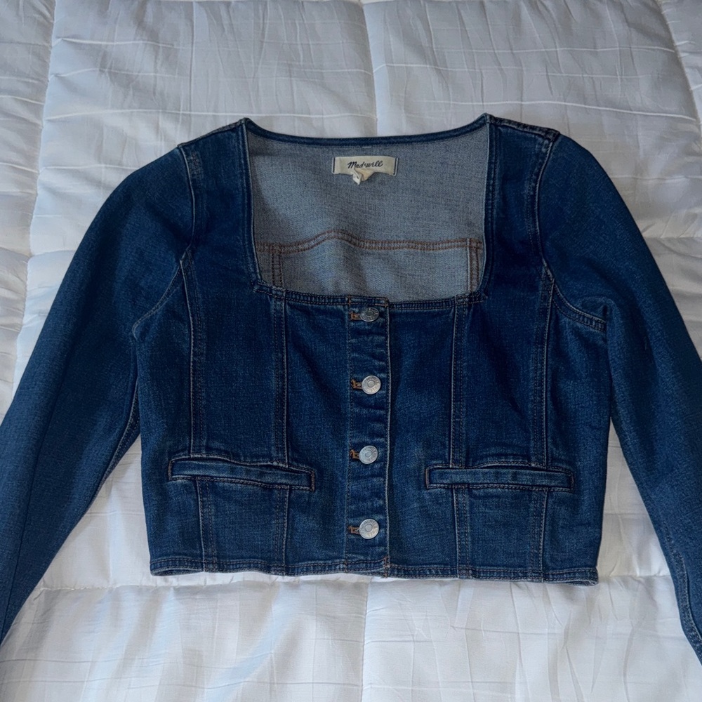 Madewell Dark Blue Denim Crop Top